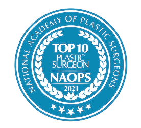 Top 10 Plastic Surgeon award badge 2021
