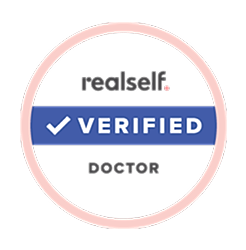 Verified doctor badge from RealSelf.
