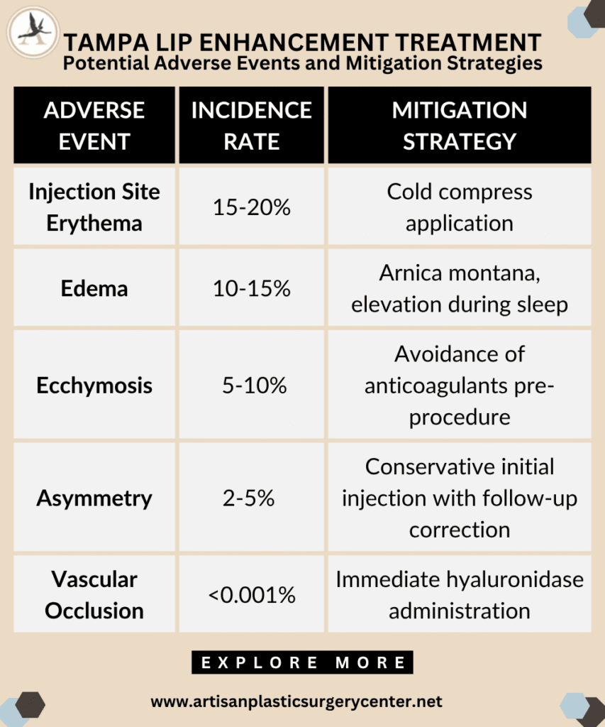 Tampa Lip Enhancement Treatment Potential Adverse Events and Mitigation Strategies